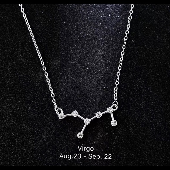 Virgo Constellation Astrology Silver Alloy Necklace Celestial Minimalist Unique - Picture 3 of 10